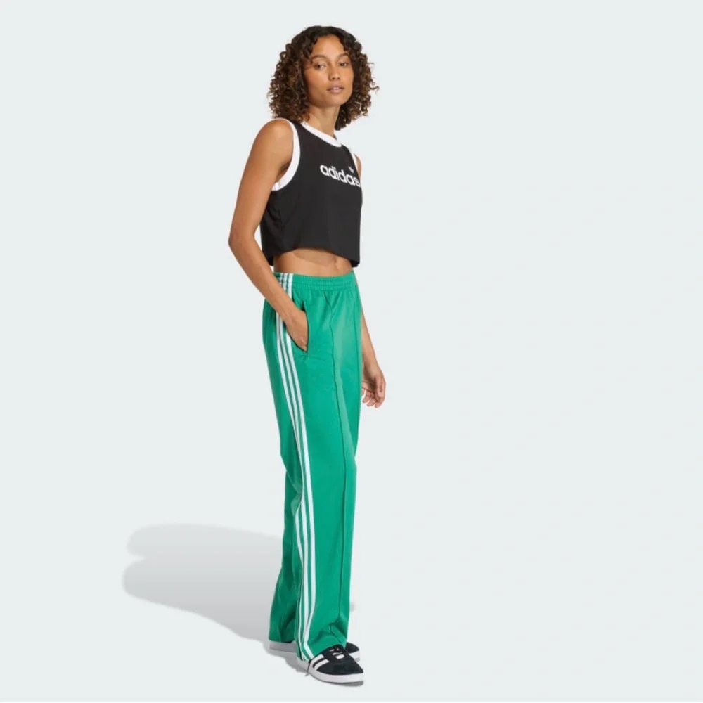 adidas Green Track Pants with White Stripes